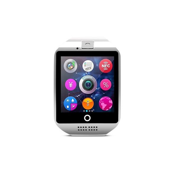 

2018 selling q18 smart watch with independent plug-in card dial-up curved surface screen to synchronize android bluetooth watch, Slivery;brown