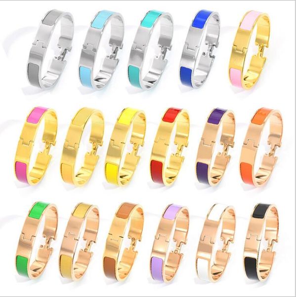 

Высочайшее Качество 316L Титановая Сталь 12 мм H Браслеты Розовое Золото Серебро зол