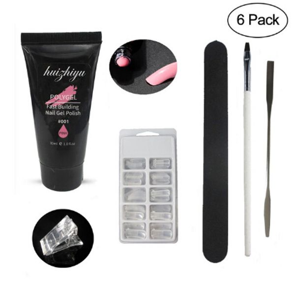 

nail art set lasting nail gel polish acrylic nail kit double-end nails tools pusher dead skin varnish manicure tools set, Red;pink