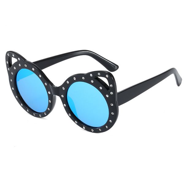 

2020 new cat eye polaroid rivets kids sunglasses baby boy&girls street fashion glasses 7 colors child birthday gift n506, White;black