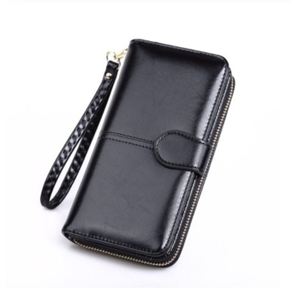 

designer bag leather wallet for credit card female coin purse fashion brand luxury long zipper lady solid purse women wallets pinkycolor 2, Red;black
