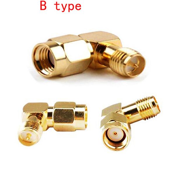 Freeshipping 50 stks Haakse RP-SMA Jack Vrouwelijke Mannelijke naar SMA Plug man Vrouw Rechte RF Adapter Coaxiale Kabel Connector