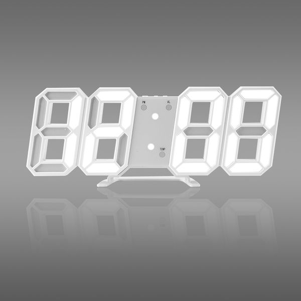 

led wall clock 3d kids wall clock digital acrylic white office kitchen modern decor bathroom plastic qze146