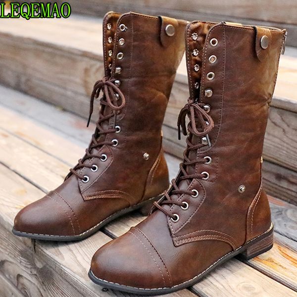 

warm boots autumn shoes waterproof mid calf shoes boots for women sewing non-slip women back zipper, Black