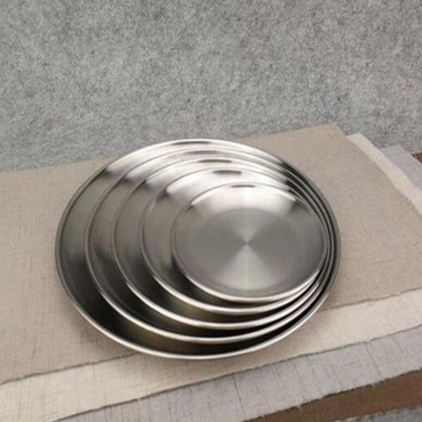 14 centímetros 17 centímetros 20 centímetros 23 centímetros 26 centímetros de aço Kroean Inoxidável Louça Jantar Dish Flat Plate Louça Canteen Severing Tray