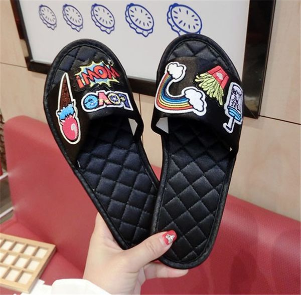 

конструктор женщины тапочки мультфильм анти skid и износостойкая bull сухожилие нижней крытый главной drag factory free shiping горячий спос, Black