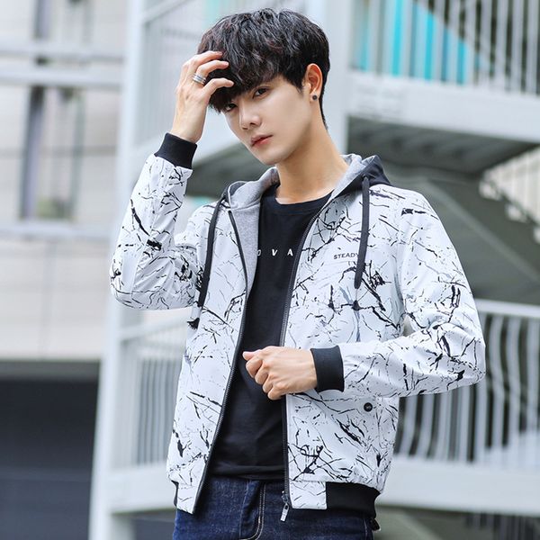 

spring and autumn new style men double-sided wear floral coat slim fit large size casual versatile fashion jacket men's, Black;brown