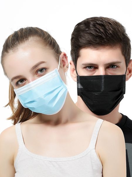 

in stockdisposable face masks with elastic ear loop 3 ply breathable and comfortable for blocking dust air pollution protection pack