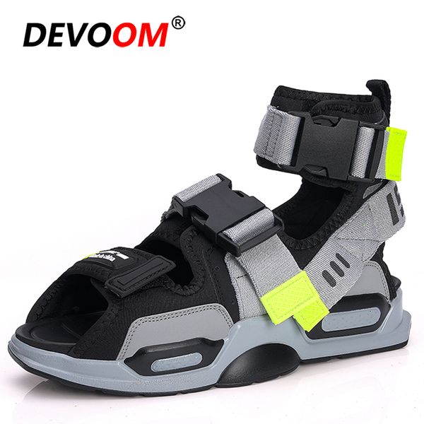

2020 fashion high sandals men summer flat casual shoes men sneakers sandalias hombre non-slip gladiator sandals for, Black