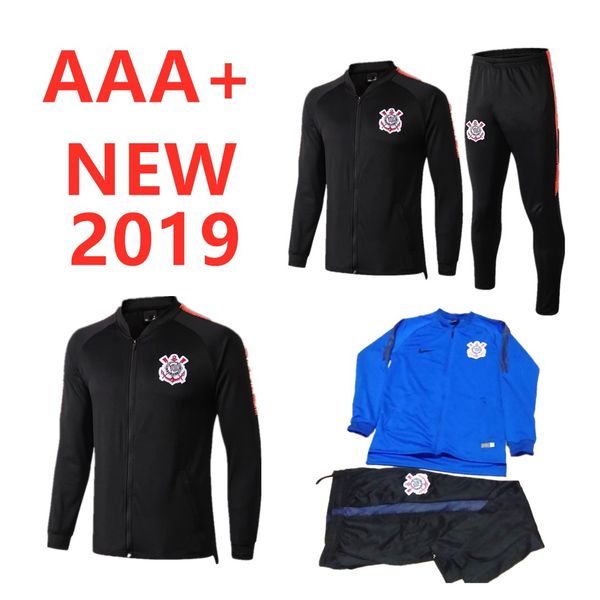 

2019 Corinthian jackst tracksuit black blue Survetement 19 20 Brazil Corinthian Chandal JADSON ROMERO PABLO football jackets Sportswear set