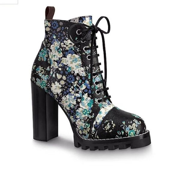 

2020 high heeled martin boots winter coarse heel woman shoes designer desert boots 100% real leather luxury high heel boots large size 35-41, Black