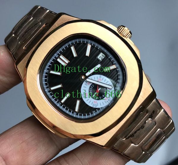 

luxury wristwatches popular search 40.5mm nautilus 5980 1r-001 18k rose gold automatic 3atm waterproof fashion men's luxury watches, Slivery;brown