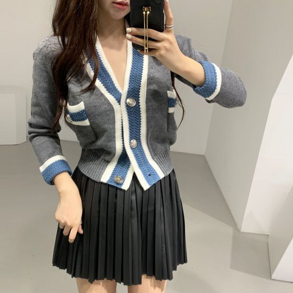 

осень зима женщина корейский элегантный свитер женщина свитер с длинным рукавом вязать кардиган пальто, White