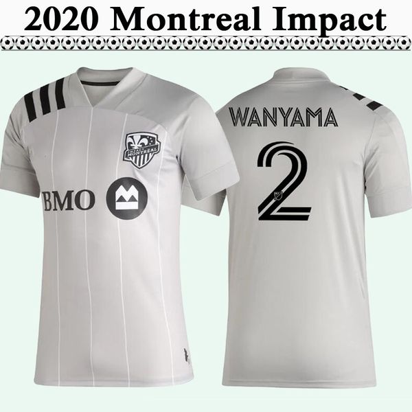 

2020 2021 wanyama piette футбольные майки новый монреаль impact raider urruti мужская прочь серая футбольная рубашка с коротким рукавом для, Black;yellow