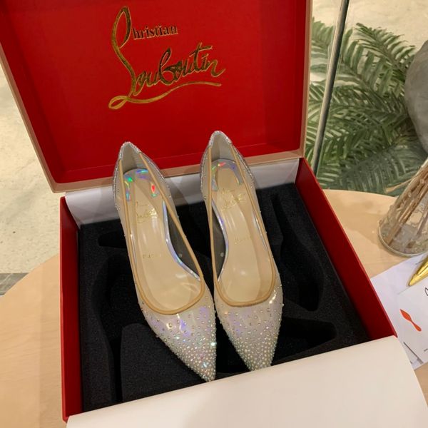 

new style luxury women's ballet party high heels sandals slippers triple fashion design single shoes women's shoe size 35-41 hdrg