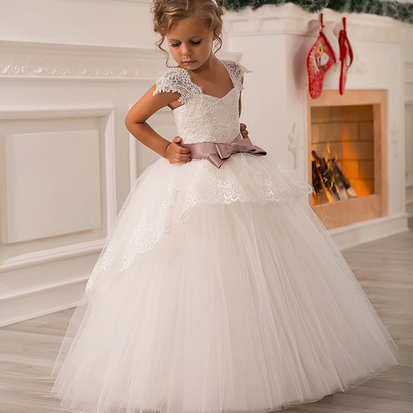 

lace bag shoulder bow girls tutu children flower boys/flower girls wedding dress, Red;yellow