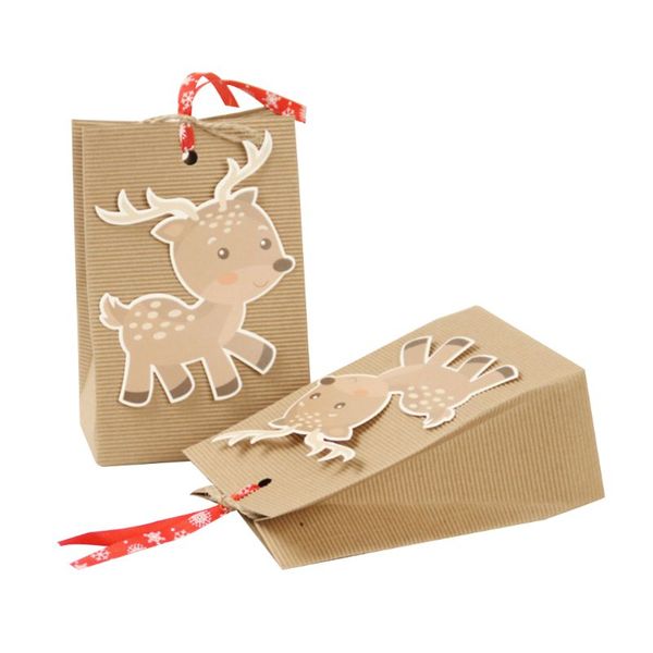 

12 pcs christmas gift bag with special design reusable craft paper boxes q1qc