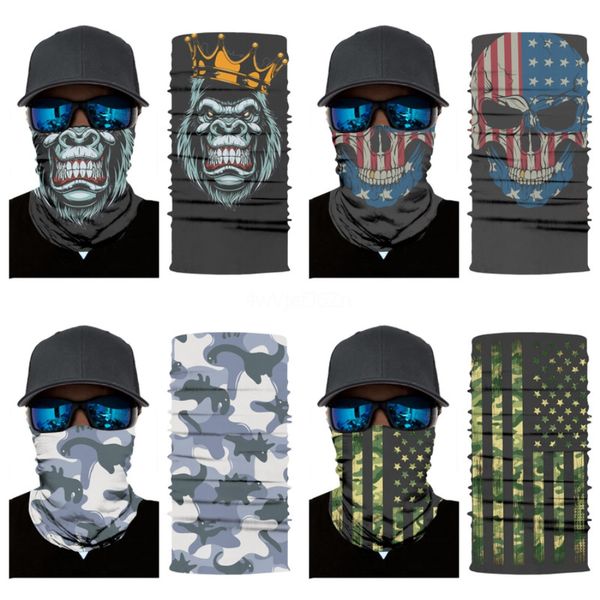 

5zwua magic hat fashion skull scarf collars mask face windproof sunscreen skull scarf style multiple outdoor seamless cycling#871, Blue;black