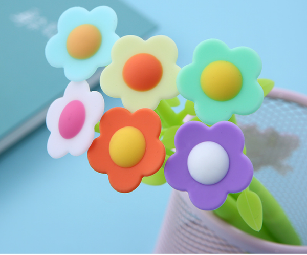 

96pcs/lot 0.5mm gel pen korean creative plant neutral pen cute rubber plant student stationery writing supplies gp767