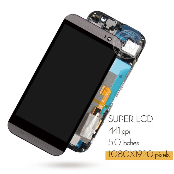 

5.0inch for htc m8 one screen for htc m8 one lcd 831c touch digitizer sensor glass assembly frame for htc one m8 display 1/2 sim