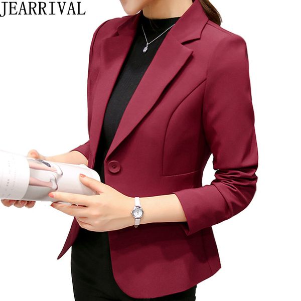

elegant office work ladies blazers 2018 new spring fashion full sleeve single button solid suits jacket women blazer feminino, White;black