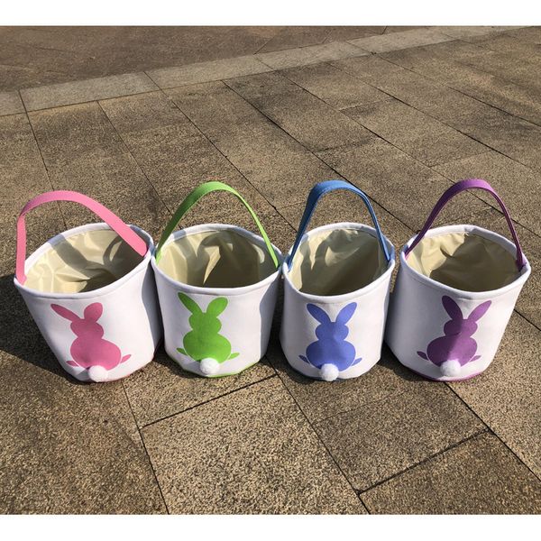 

diy easter basket bucket canvas handmade stuffed rabbit tail easter bunny basket canvas easter gift candy barrel portable baskets a122106
