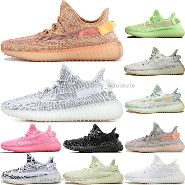 

in stock kanye west clay v2 static reflective gid glow in the dark mens running shoes hyperspace true form sport designer sneakers eur 36-48