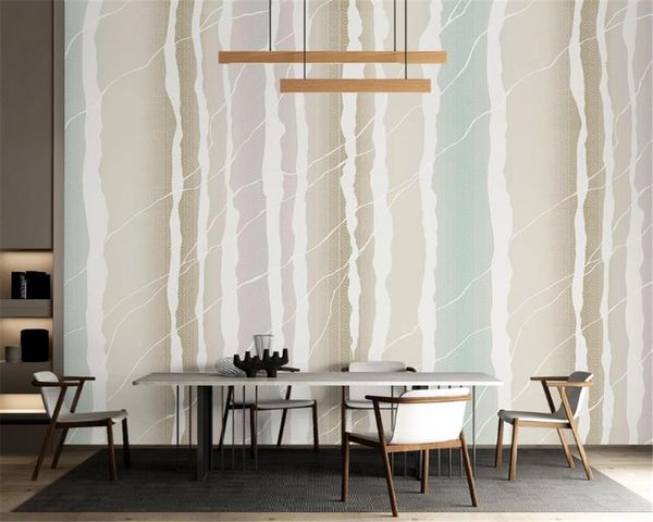Benutzerdefinierte 3D Tapete Nordic Moderne Einfache Kleine Frische Abstrakte Vertikale TV Sofa Schlafzimmer Hintergrund Wand Seide Wandbild Tapete
