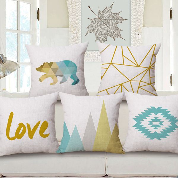 

elegant and quiet geometry cotton sofa pillow model between cushion office back cushion