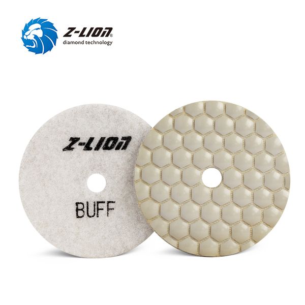 

z-lion 3/4/5" dry buffing pad diamond final polishing pad white buff disc for marble granite travertine terrazzo concrete stone