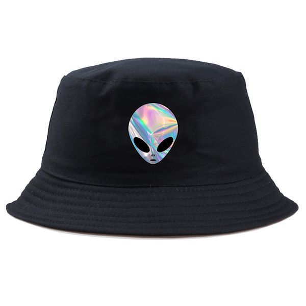 

alien print bucket hat men beach sun hat street headwear fisherman casual outdoor foldable cap woman hat gift for friends, Blue;gray