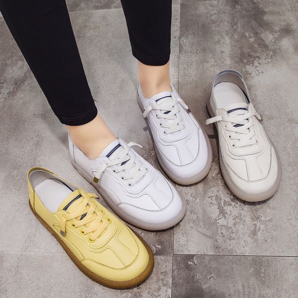

mbr force sneakers women genuine leather flat low heel platform ladies lace up fashion breathable shoes women 2020 white zapatos, Black