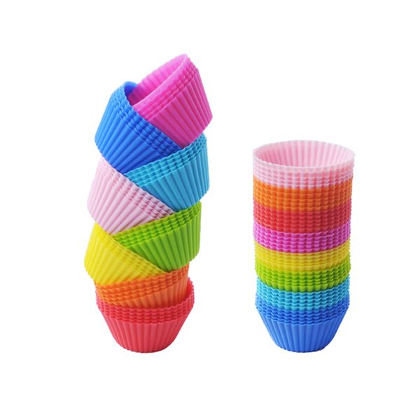 

красочная выпечки кубок liner форма для выпечки круглой формы силиконового cupcake mold maker плесень лоток diy украшение торта инструменты