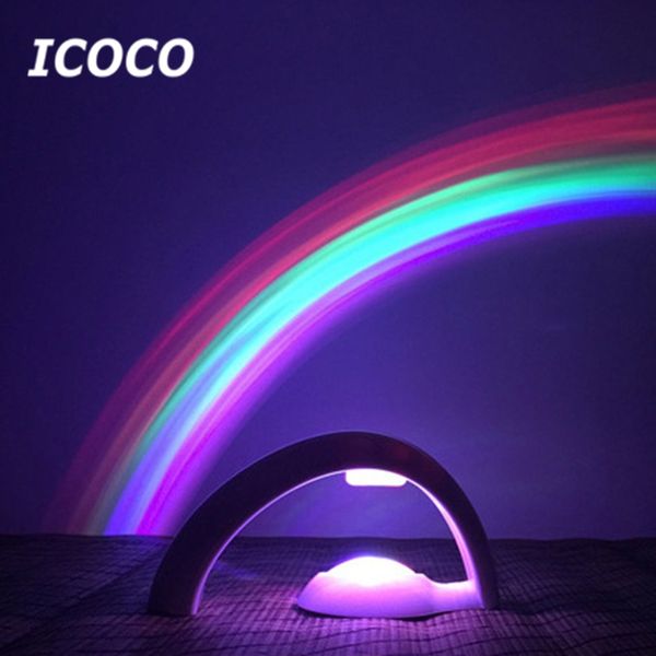 

2nd generation 3d romantic rainbow projector color led night light atmosphere lamp for baby bedroom home decor dropshipping