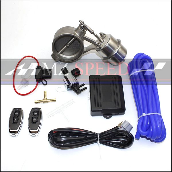 

exhaust control valve set cutout 51mm 63mm 3"76mm pipe close style with vacuum actuator with wireless remote controller set