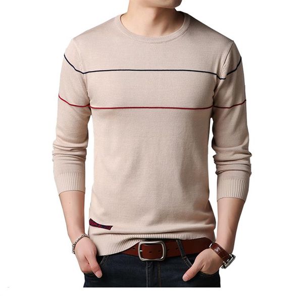 

men autumn sweater striped knitted sweater male casual slim pullovers long sleeve o-neck men 2019 new hot, White;black