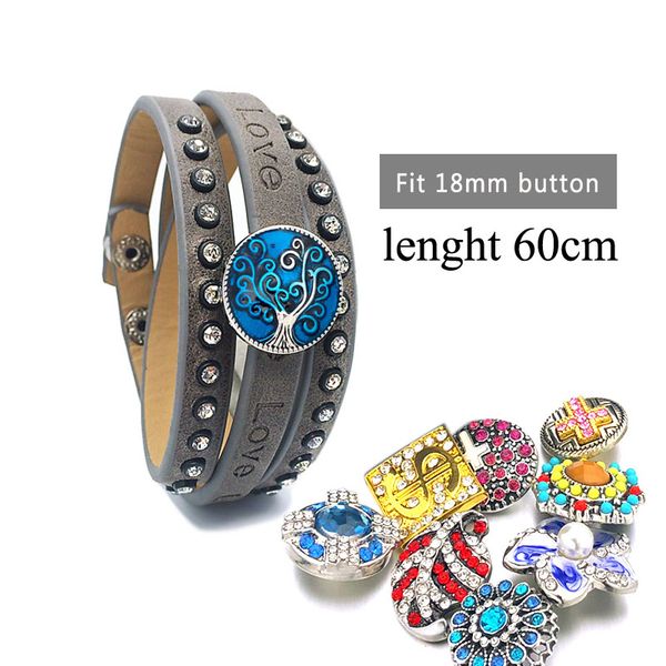 

2020 love fashion 046 сменная pu кожаный браслет кристалл 18мм snap кнопки браслет шарма ювелирных изделий для женщин мужчин подарок, Golden;silver