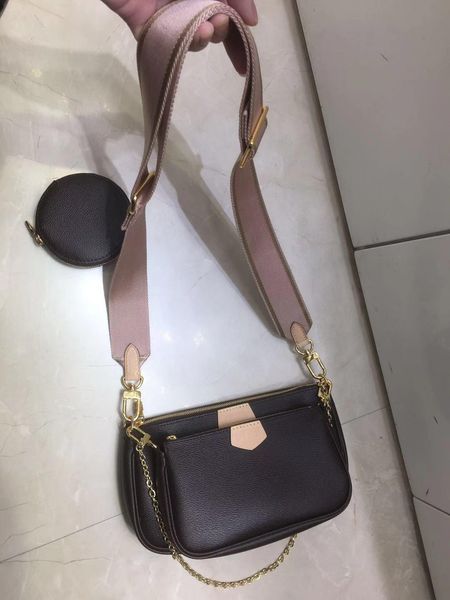 

5 star quality ladies handbag 2019 designer designer shoulder bag ladies three-piece satchel bag canvas embroidered long shoulder strap