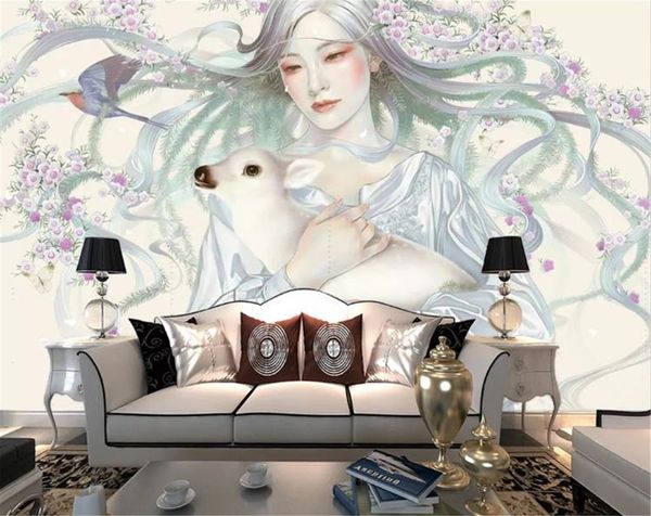 

мода nordic ручная роспись олень гостиная спальня фон отделка стен mural обои