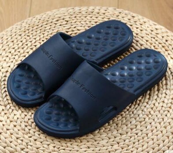 

2019 2 black blue pink lightweight men shoes solid color men big size classic slipper cs07
