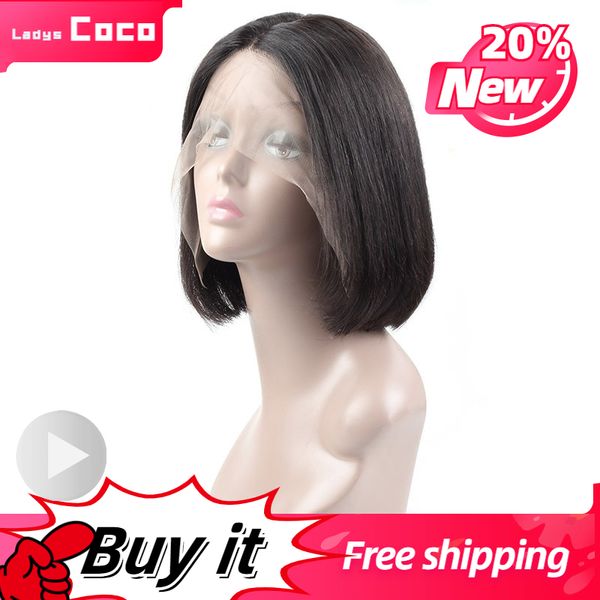 

women short bob wigs 13 * 4 lace wig natural straight 8-14 inch human hair lace front wigs braided wigs perm dyed, Black;brown