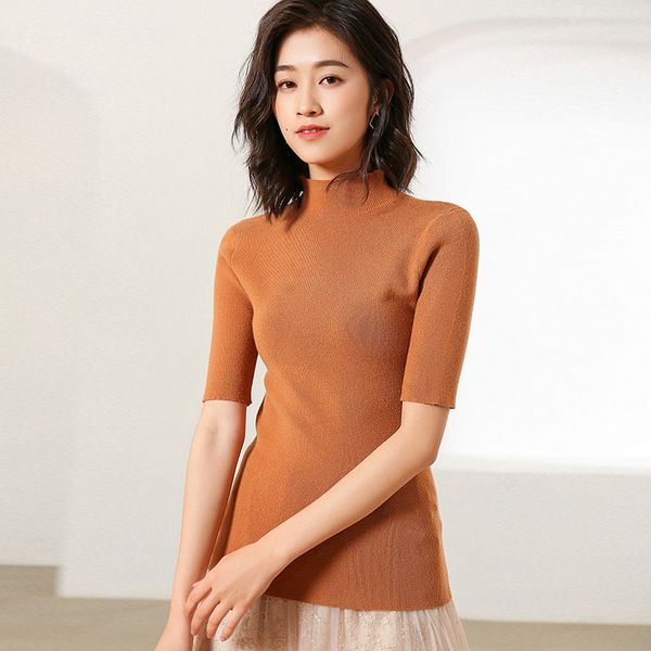 

elastic sweaters short-sleeve female pullovers winter autumn women clothes jumper streetwear knitted black red, White;black