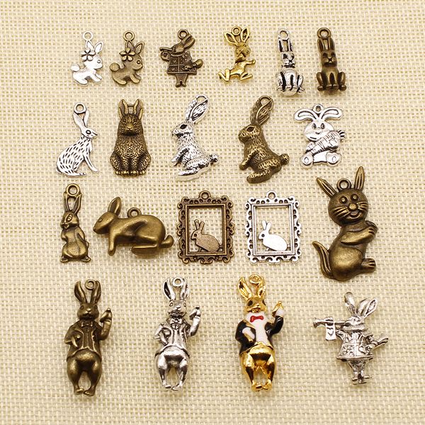

60 pieces jewelry making supplies animal rabbit sir hj056, Bronze;silver