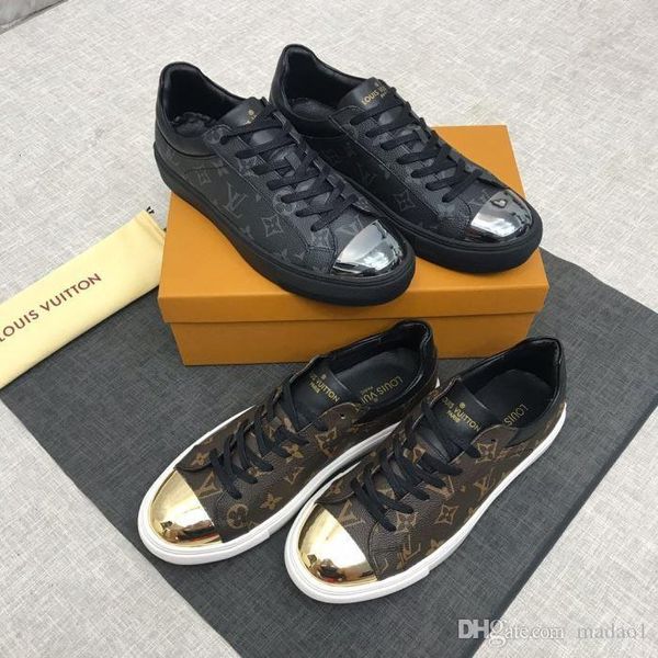 

iduzi design luxury man casual shoes leather mens womens fashion white leather comfortable shoes flat casual sneaker daily jogging cheap, Black