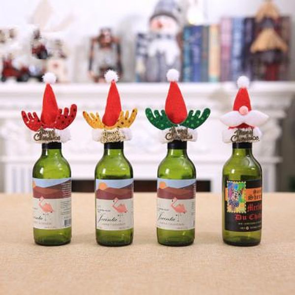 

christmas decorations xmas red wine bottle set soda drink champagne bottle protection cover bar party table decoration jj20121, Silver