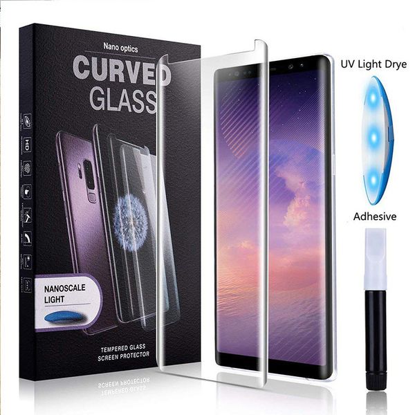 

Uv liquid glue creen protector for iphone x max am ung 10 9 8 plu huawei p30lite full cover edge tempered gla