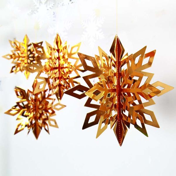 

6pcsset 3d christmas snowflakes hanging party decoration ornaments accessories pet supplies home garden