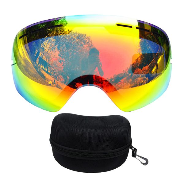 

benice brand ski lenses add case double layers uv400 anti-fog big ski mask skiing men women snow snowboard glasses+box
