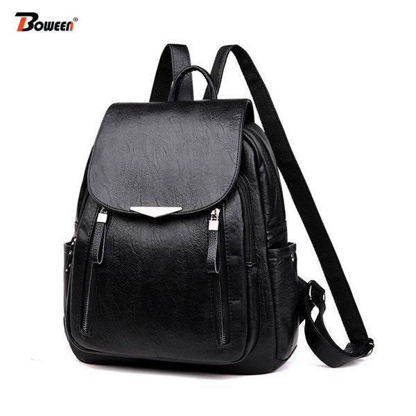 

pu leather backpack women black 2019 new women backpack female solid bagpack ladies backbag back pack red y200623
