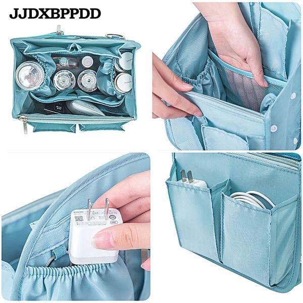 

organizer insert bag women nylon travel insert organizer handbag purse large liner lady makeup cosmetic bag female tote
